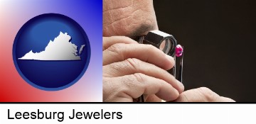 a jeweler examining a jewel in Leesburg, VA